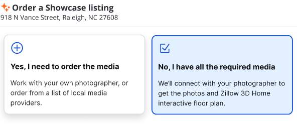 order a showcase listing