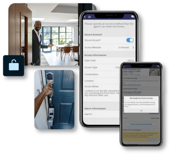 Secure Access Mobile Product Image with Agent Opening Door