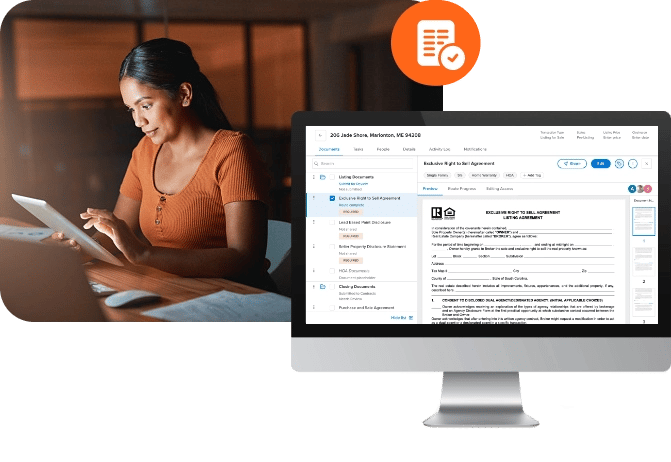 Dotloop 2.0 Product Image on Desktop with Real Estate Agent Working Dotloop 2.0 Product Image on Desktop with Real Estate Agent Working