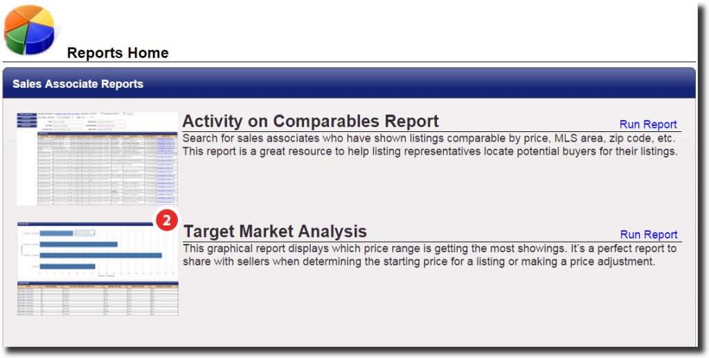 Target Market Analysis in Reports tab 2