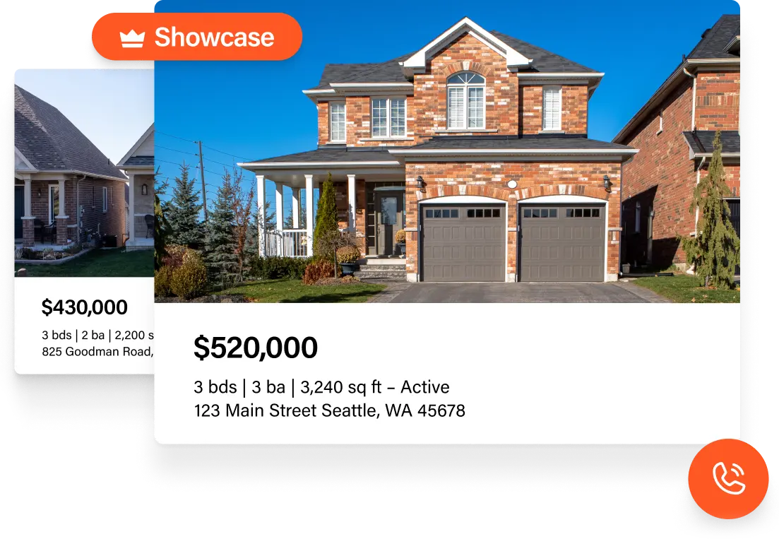 Listing agent’s personal brand prominently displays alongside her client’s property photos via Listing Showcase.