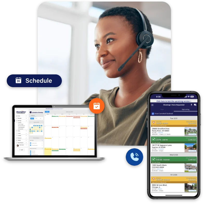 ShowingTime+ Appointment Center Desktop and Mobile Organizing Realtors Showings Displaying Time