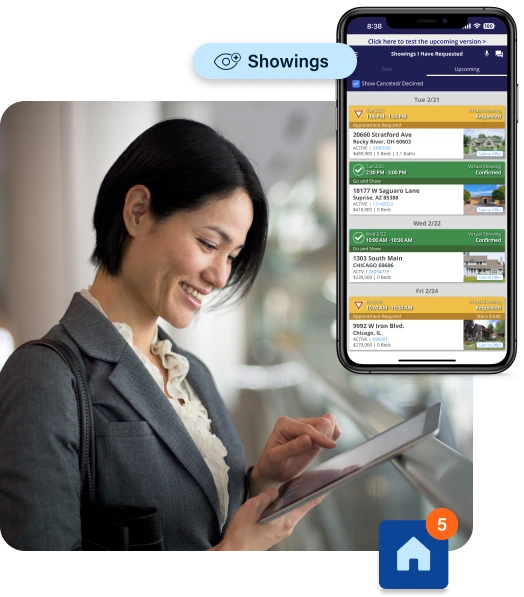 ShowingTime Mobile Product Image - Realtor Working on Tablet